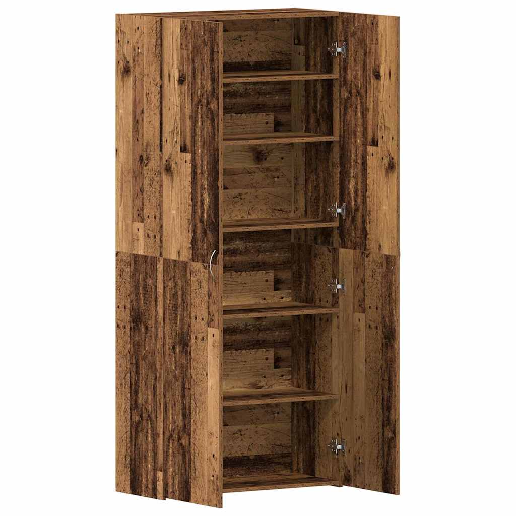 Schoenenkast met plank Bruin 80 x 35.5 x 180 cm Bewerkt hout is nu te koop bij PeponiXL, paradijselijk wonen!
