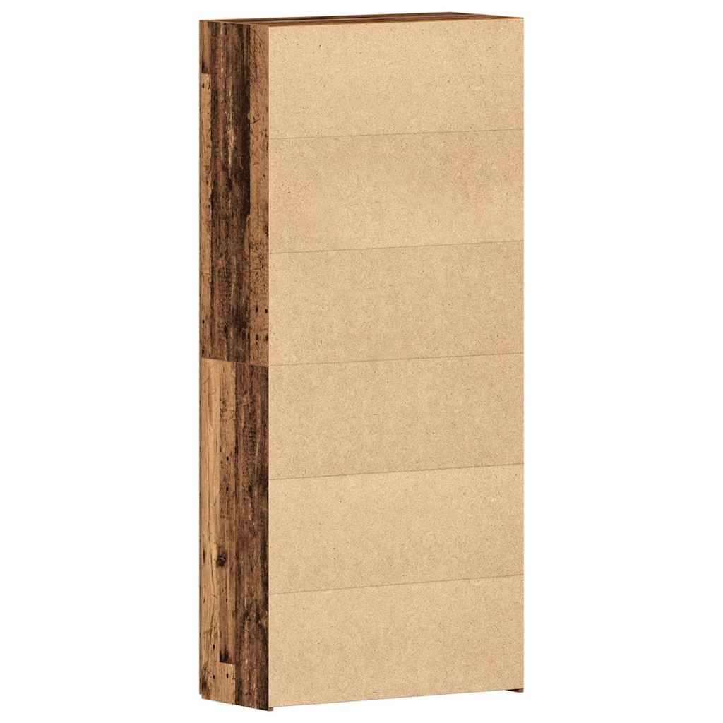 Schoenenkast met plank Bruin 80 x 35.5 x 180 cm Bewerkt hout is nu te koop bij PeponiXL, paradijselijk wonen!