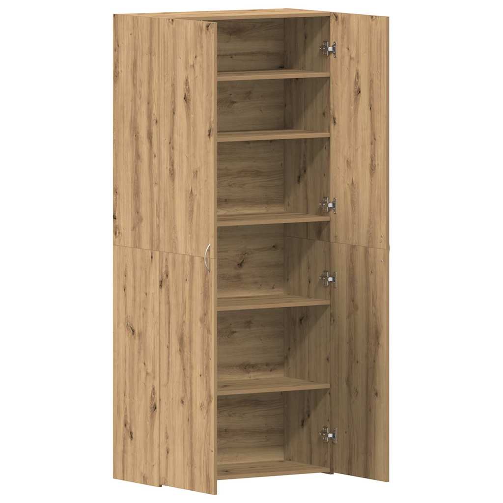 Schoenenkast met plank Bruin 80 x 35.5 x 180 cm Bewerkt hout is nu te koop bij PeponiXL, paradijselijk wonen!