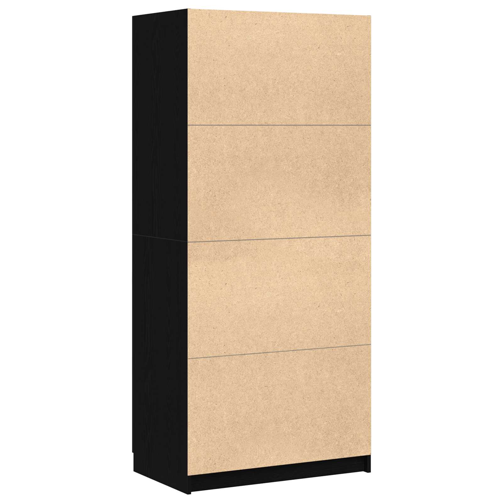 Kledingkast Zwart Eiken 80 x 50,5 x 180 cm Bewerkt hout is nu te koop bij PeponiXL, paradijselijk wonen!