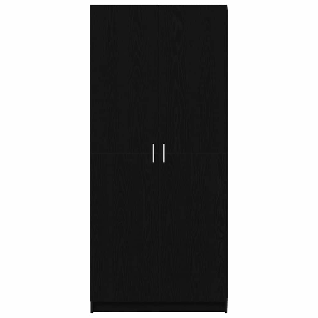 Kledingkast Zwart Eiken 80 x 50,5 x 180 cm Bewerkt hout is nu te koop bij PeponiXL, paradijselijk wonen!