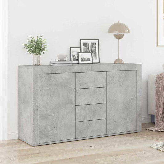 Dressoir met lade Beton Grijs 120 x 36 x 69 cm Bewerkt hout is nu te koop bij PeponiXL, paradijselijk wonen!
