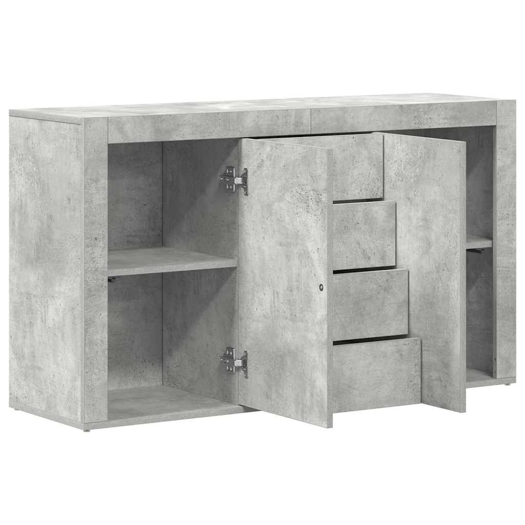 Dressoir met lade Beton Grijs 120 x 36 x 69 cm Bewerkt hout is nu te koop bij PeponiXL, paradijselijk wonen!