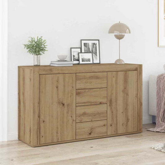 Dressoir met lade Artisan Eiken 120 x 36 x 69 cm Bewerkt hout is nu te koop bij PeponiXL, paradijselijk wonen!