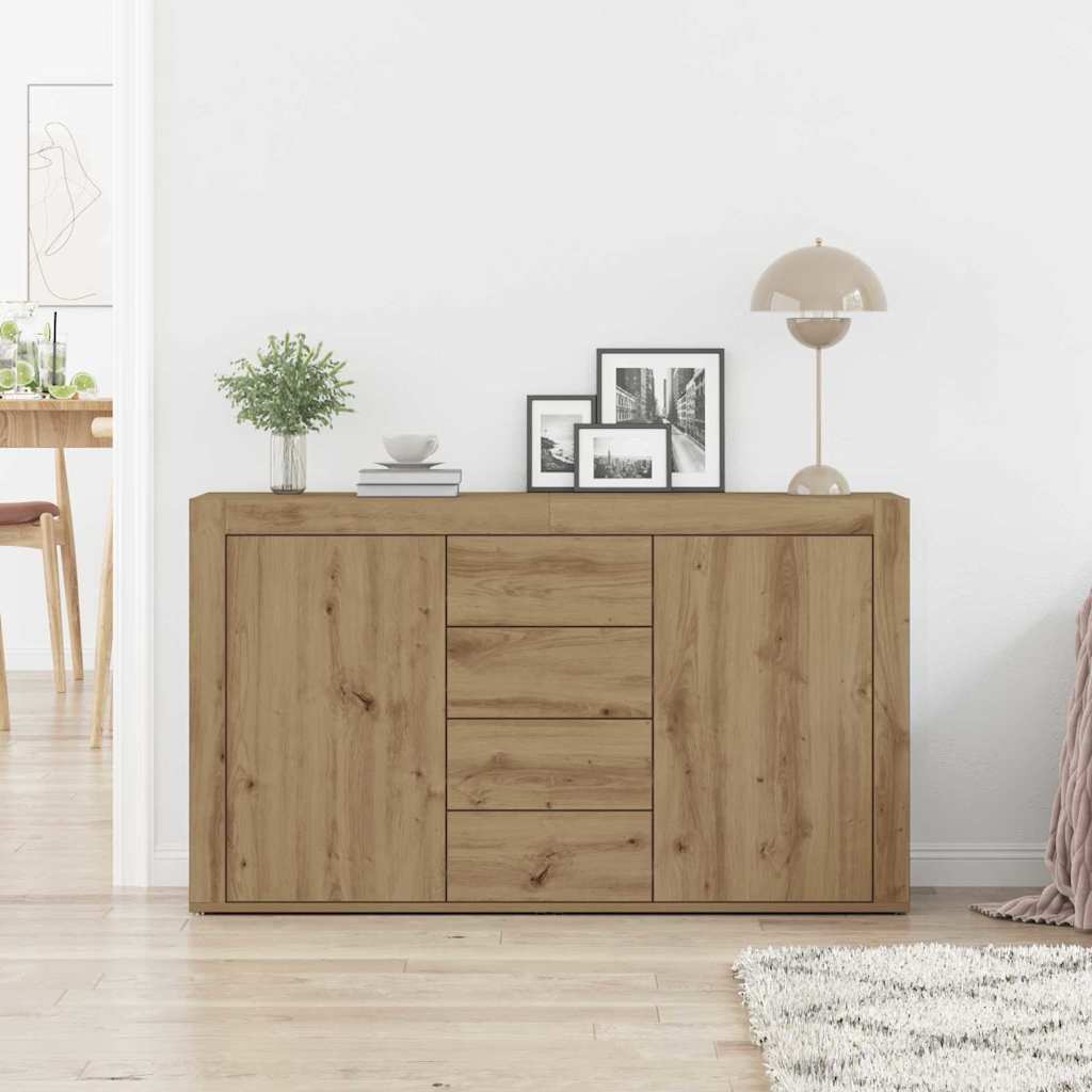 Dressoir met lade Artisan Eiken 120 x 36 x 69 cm Bewerkt hout is nu te koop bij PeponiXL, paradijselijk wonen!