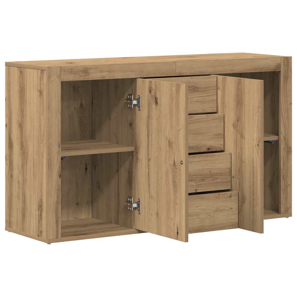 Dressoir met lade Artisan Eiken 120 x 36 x 69 cm Bewerkt hout is nu te koop bij PeponiXL, paradijselijk wonen!