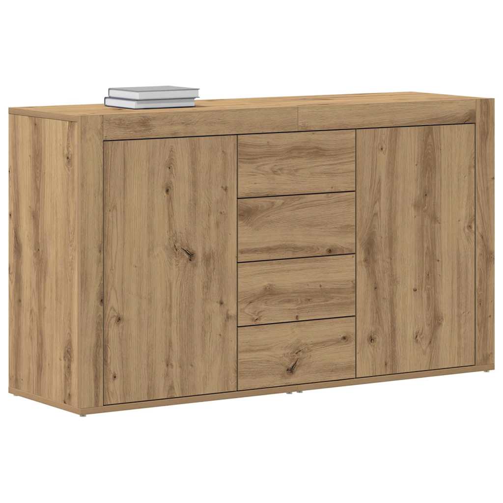 Dressoir met lade Artisan Eiken 120 x 36 x 69 cm Bewerkt hout is nu te koop bij PeponiXL, paradijselijk wonen!