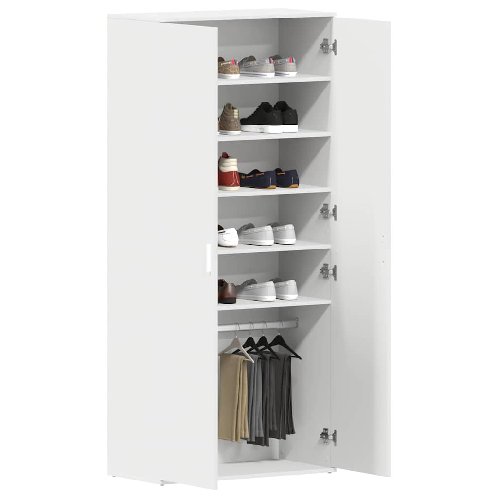 Schoenenkast met plank Wit 80 x 39 x 178 cm Bewerkt hout is nu te koop bij PeponiXL, paradijselijk wonen!