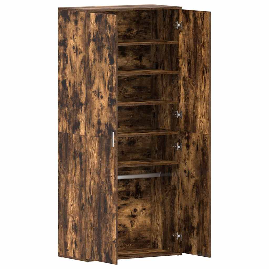 Schoenenkast Gerookt eiken 80 x 39 x 178 cm Bewerkt hout is nu te koop bij PeponiXL, paradijselijk wonen!