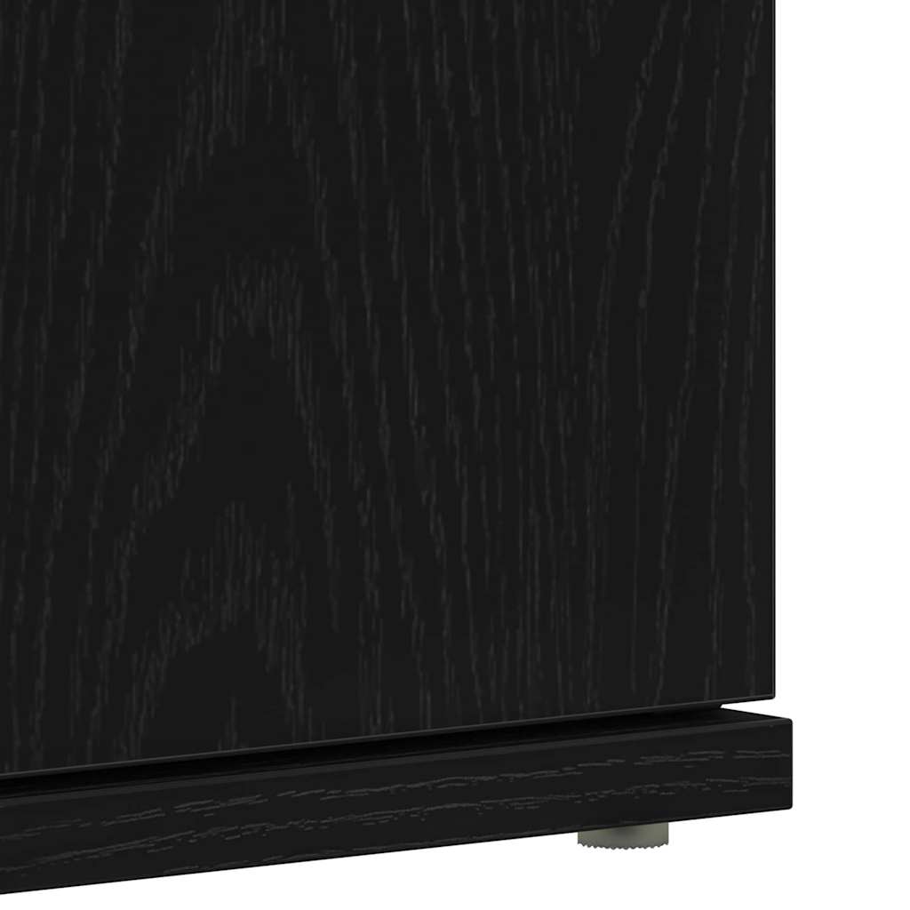 Schoenenkast Zwart Eiken 80 x 39 x 178 cm Bewerkt hout is nu te koop bij PeponiXL, paradijselijk wonen!