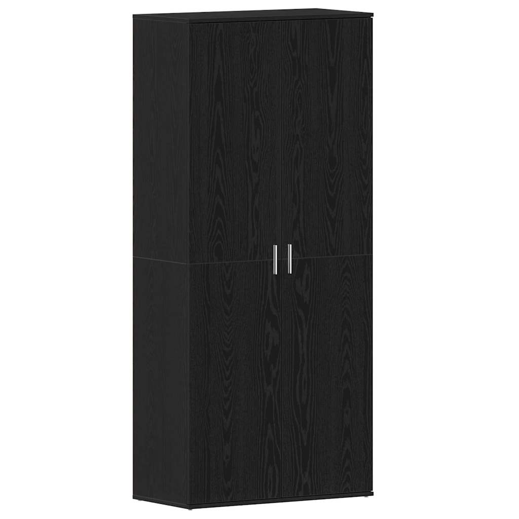 Schoenenkast Zwart Eiken 80 x 39 x 178 cm Bewerkt hout is nu te koop bij PeponiXL, paradijselijk wonen!