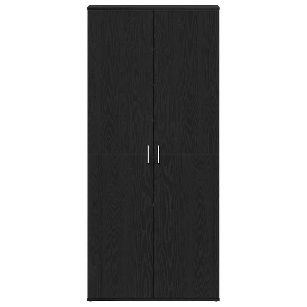 Schoenenkast Zwart Eiken 80 x 39 x 178 cm Bewerkt hout is nu te koop bij PeponiXL, paradijselijk wonen!