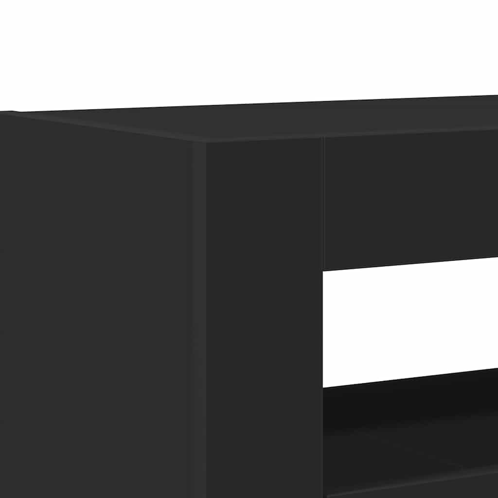 Dressoir Zwart 116 x 30 x 75 cm Bewerkt hout is nu te koop bij PeponiXL, paradijselijk wonen!