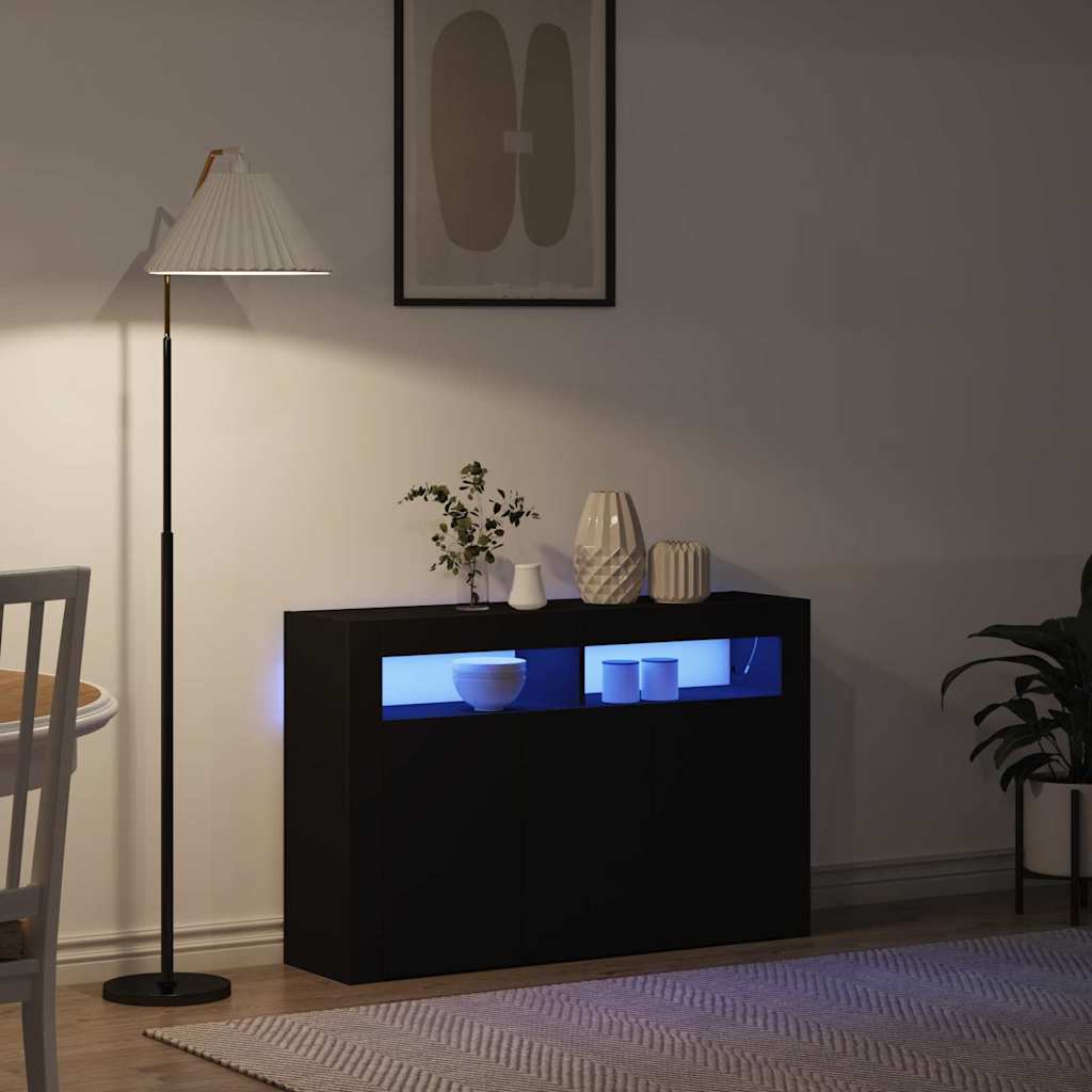 Dressoir Zwart 116 x 30 x 75 cm Bewerkt hout is nu te koop bij PeponiXL, paradijselijk wonen!
