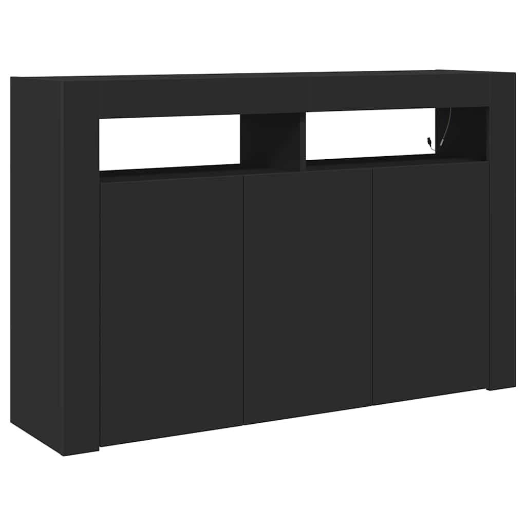 Dressoir Zwart 116 x 30 x 75 cm Bewerkt hout is nu te koop bij PeponiXL, paradijselijk wonen!