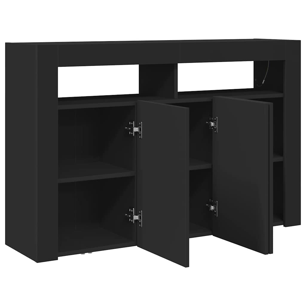 Dressoir Zwart 116 x 30 x 75 cm Bewerkt hout is nu te koop bij PeponiXL, paradijselijk wonen!