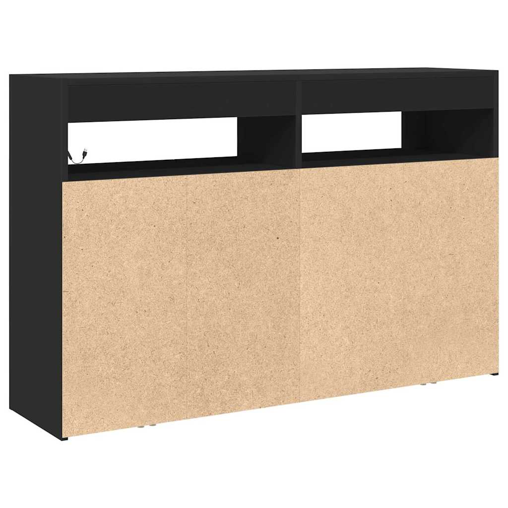 Dressoir Zwart 116 x 30 x 75 cm Bewerkt hout is nu te koop bij PeponiXL, paradijselijk wonen!