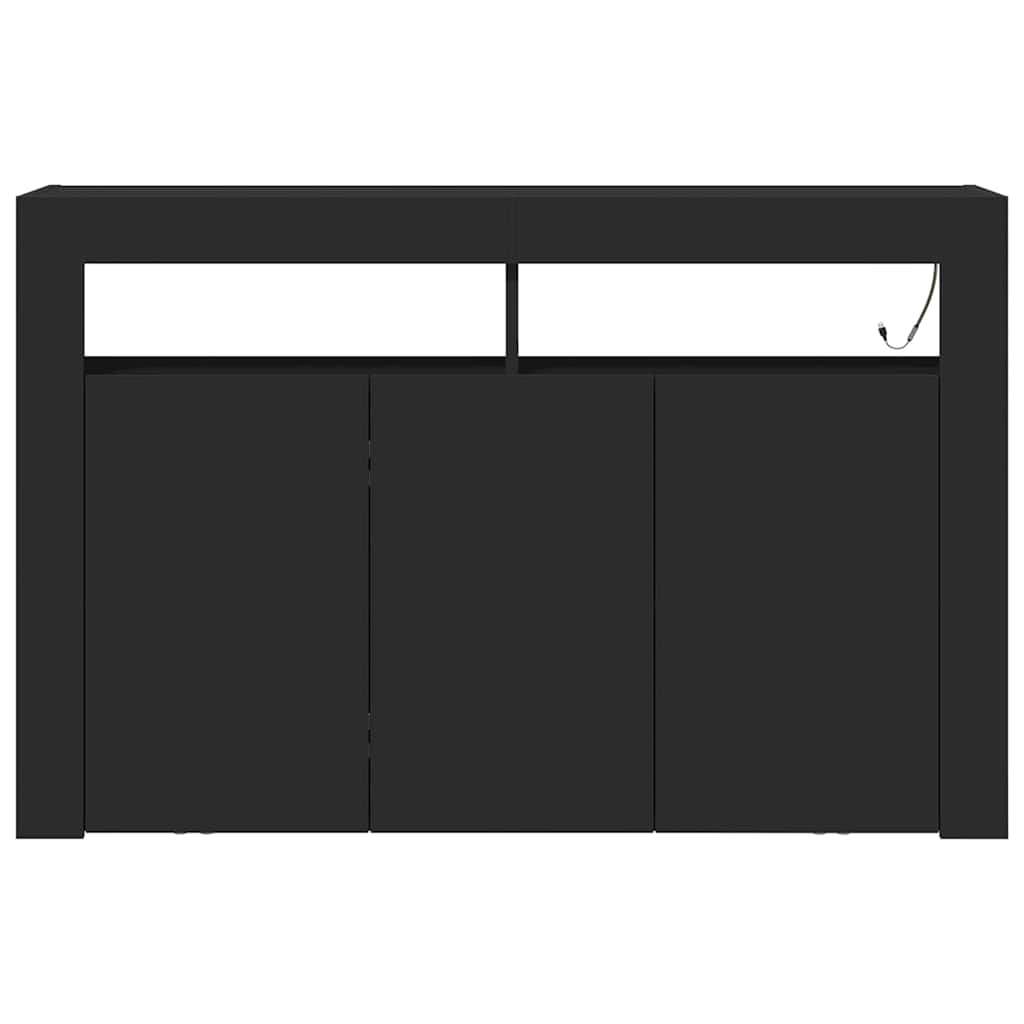 Dressoir Zwart 116 x 30 x 75 cm Bewerkt hout is nu te koop bij PeponiXL, paradijselijk wonen!