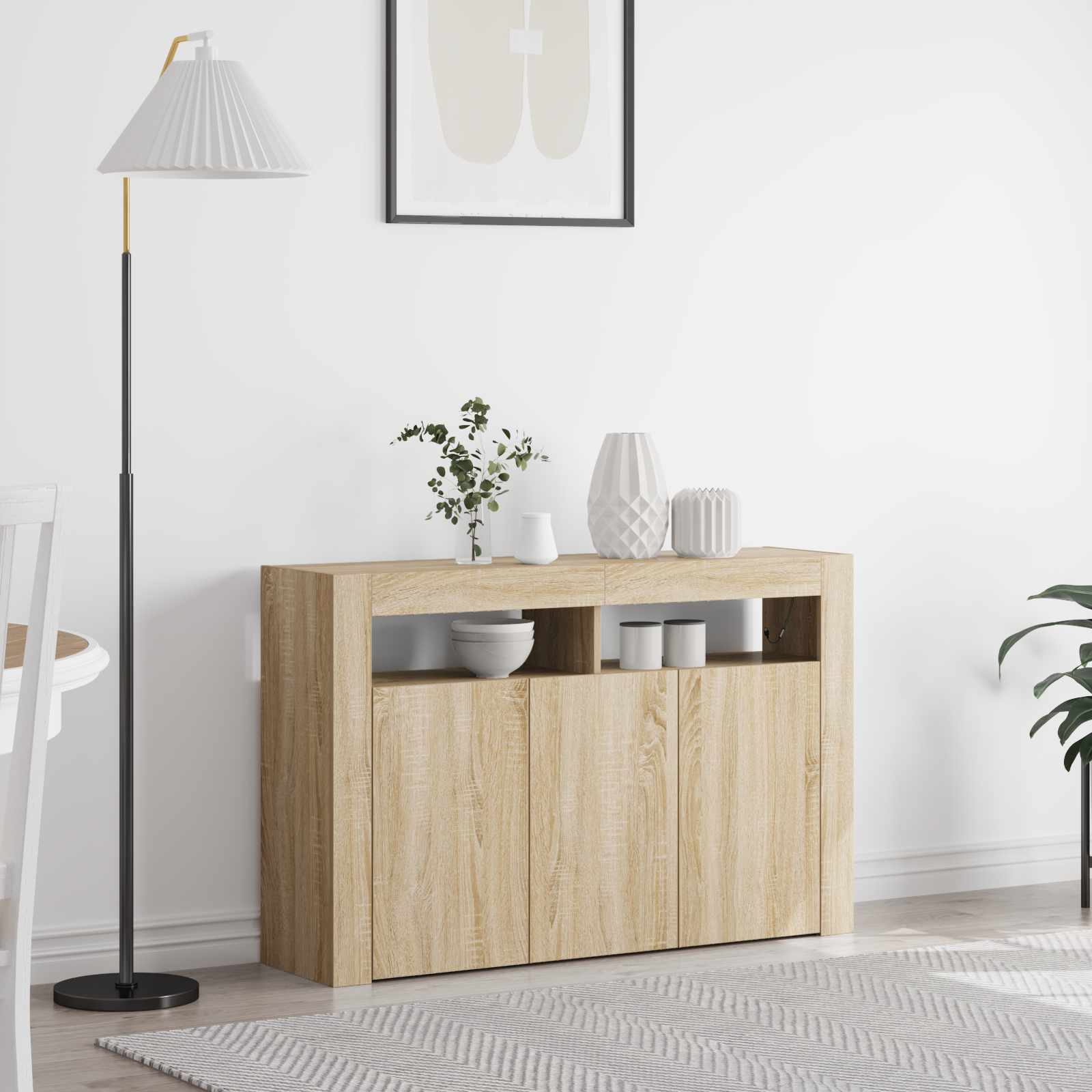 Dressoir Sonoma Eiken 116 x 30 x 75 cm Bewerkt hout is nu te koop bij PeponiXL, paradijselijk wonen!