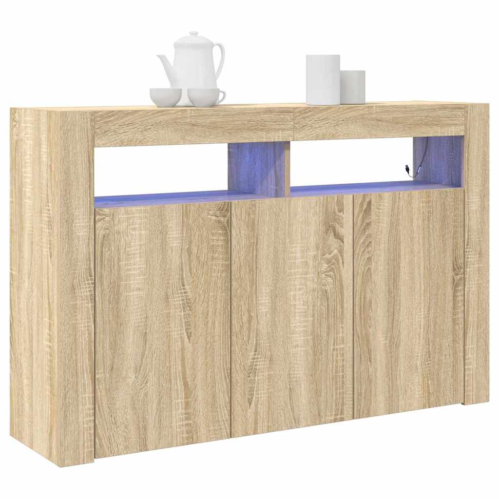 Dressoir Sonoma Eiken 116 x 30 x 75 cm Bewerkt hout is nu te koop bij PeponiXL, paradijselijk wonen!