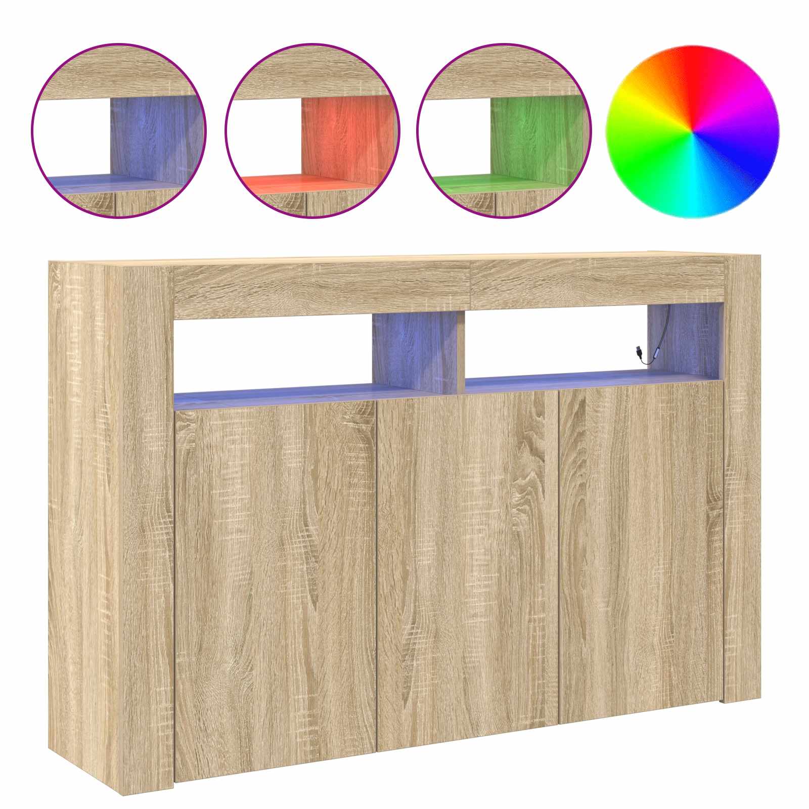 Dressoir Sonoma Eiken 116 x 30 x 75 cm Bewerkt hout is nu te koop bij PeponiXL, paradijselijk wonen!