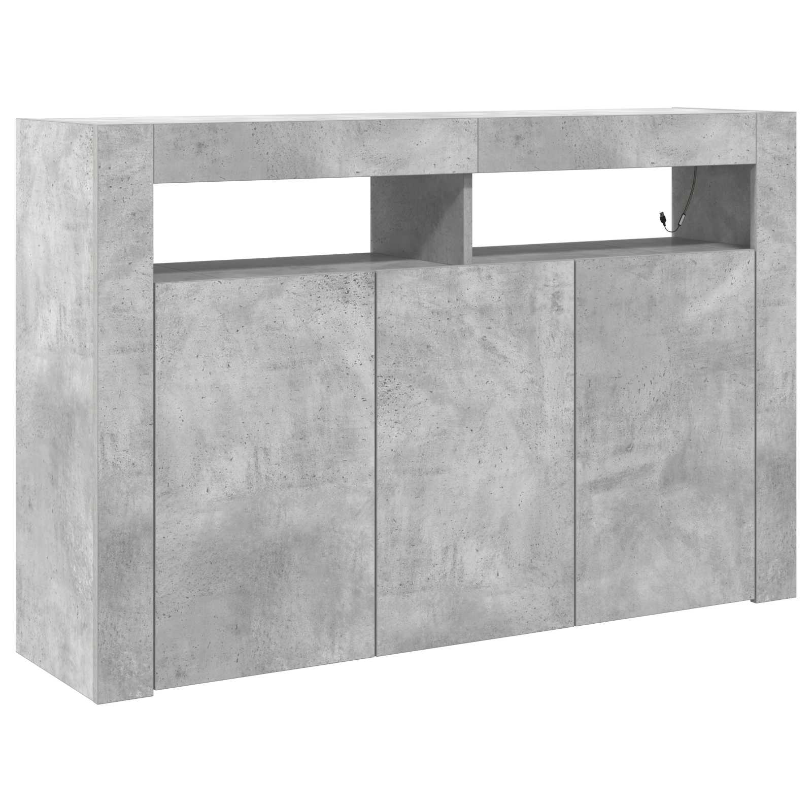 Dressoir Beton Grijs 116 x 30 x 75 cm Bewerkt hout is nu te koop bij PeponiXL, paradijselijk wonen!