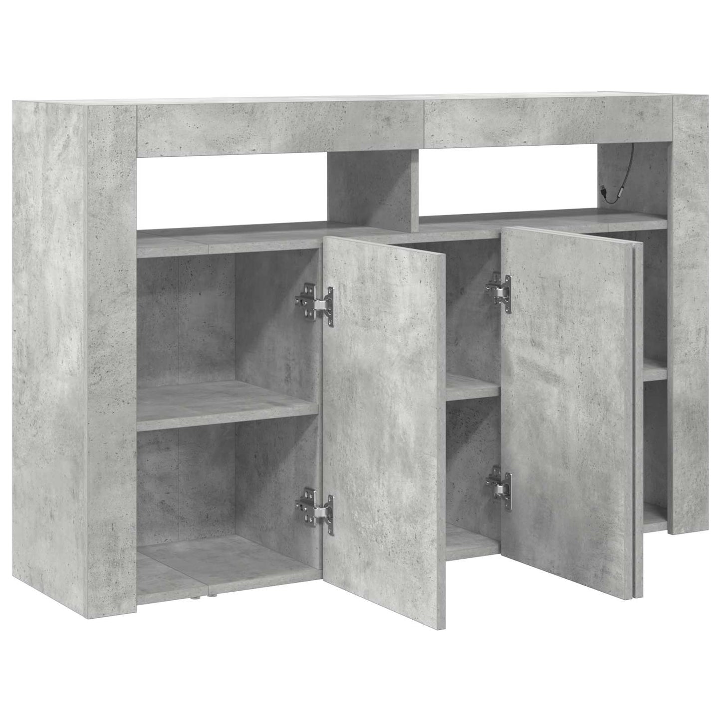Dressoir Beton Grijs 116 x 30 x 75 cm Bewerkt hout is nu te koop bij PeponiXL, paradijselijk wonen!