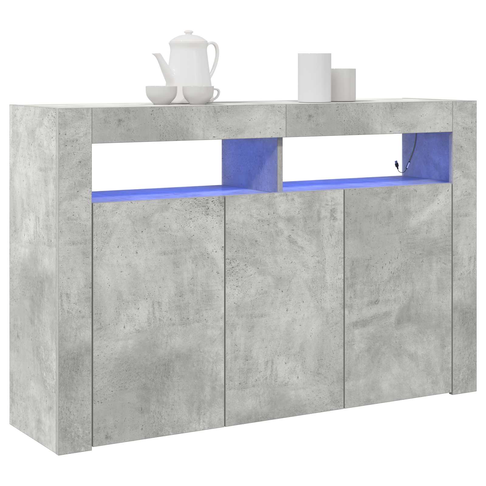 Dressoir Beton Grijs 116 x 30 x 75 cm Bewerkt hout is nu te koop bij PeponiXL, paradijselijk wonen!