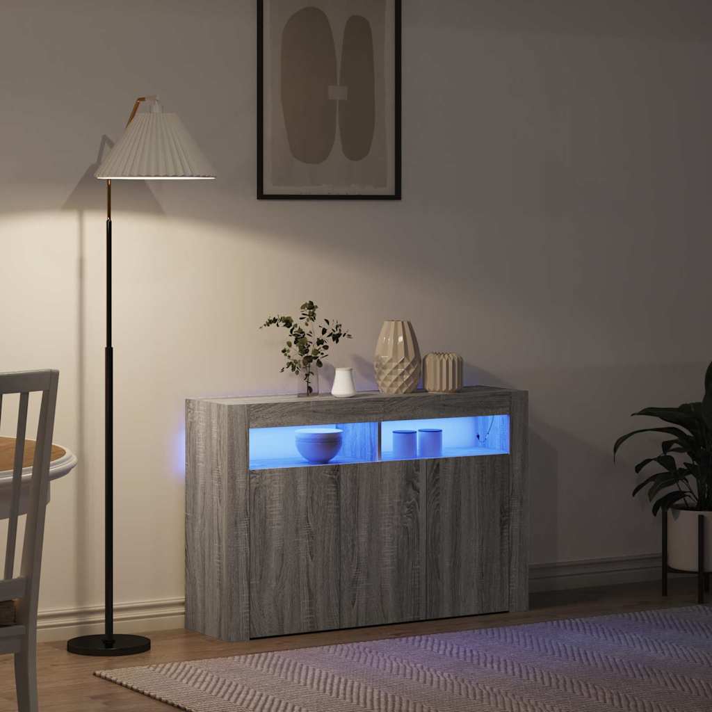 Dressoir Grijs Sonoma 116 x 30 x 75 cm Bewerkt hout is nu te koop bij PeponiXL, paradijselijk wonen!