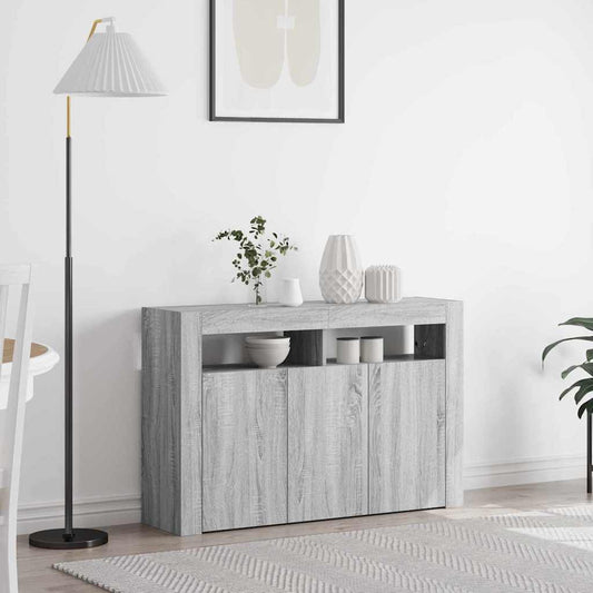 Dressoir Grijs Sonoma 116 x 30 x 75 cm Bewerkt hout is nu te koop bij PeponiXL, paradijselijk wonen!