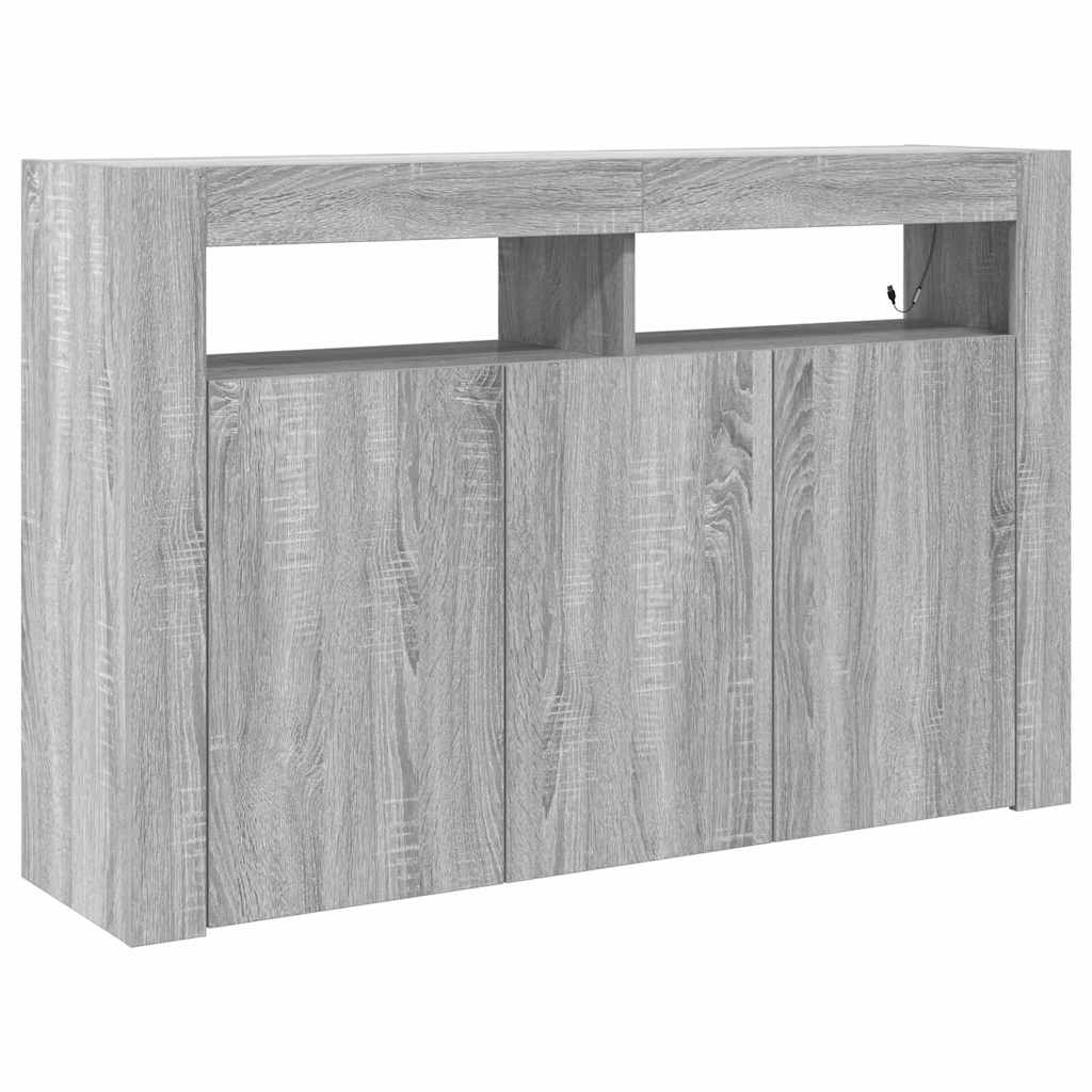 Dressoir Grijs Sonoma 116 x 30 x 75 cm Bewerkt hout is nu te koop bij PeponiXL, paradijselijk wonen!