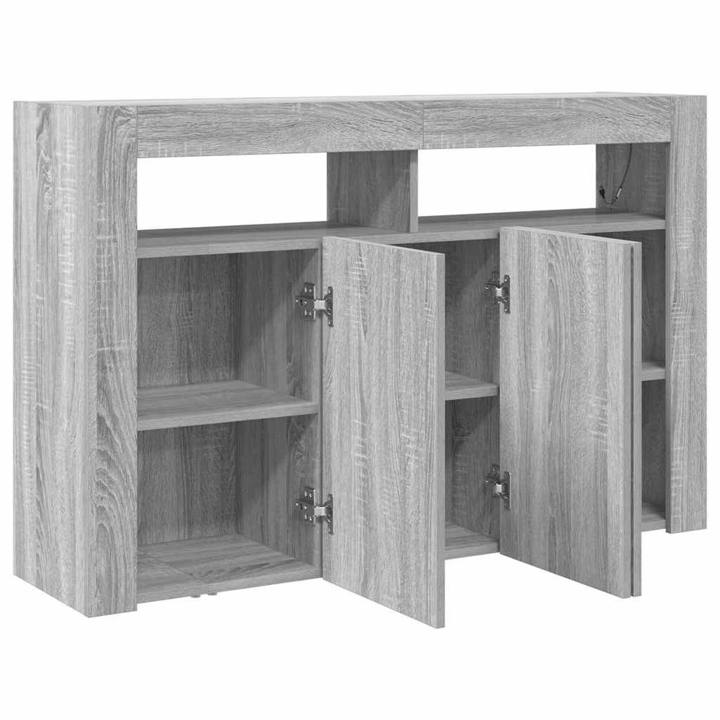 Dressoir Grijs Sonoma 116 x 30 x 75 cm Bewerkt hout is nu te koop bij PeponiXL, paradijselijk wonen!