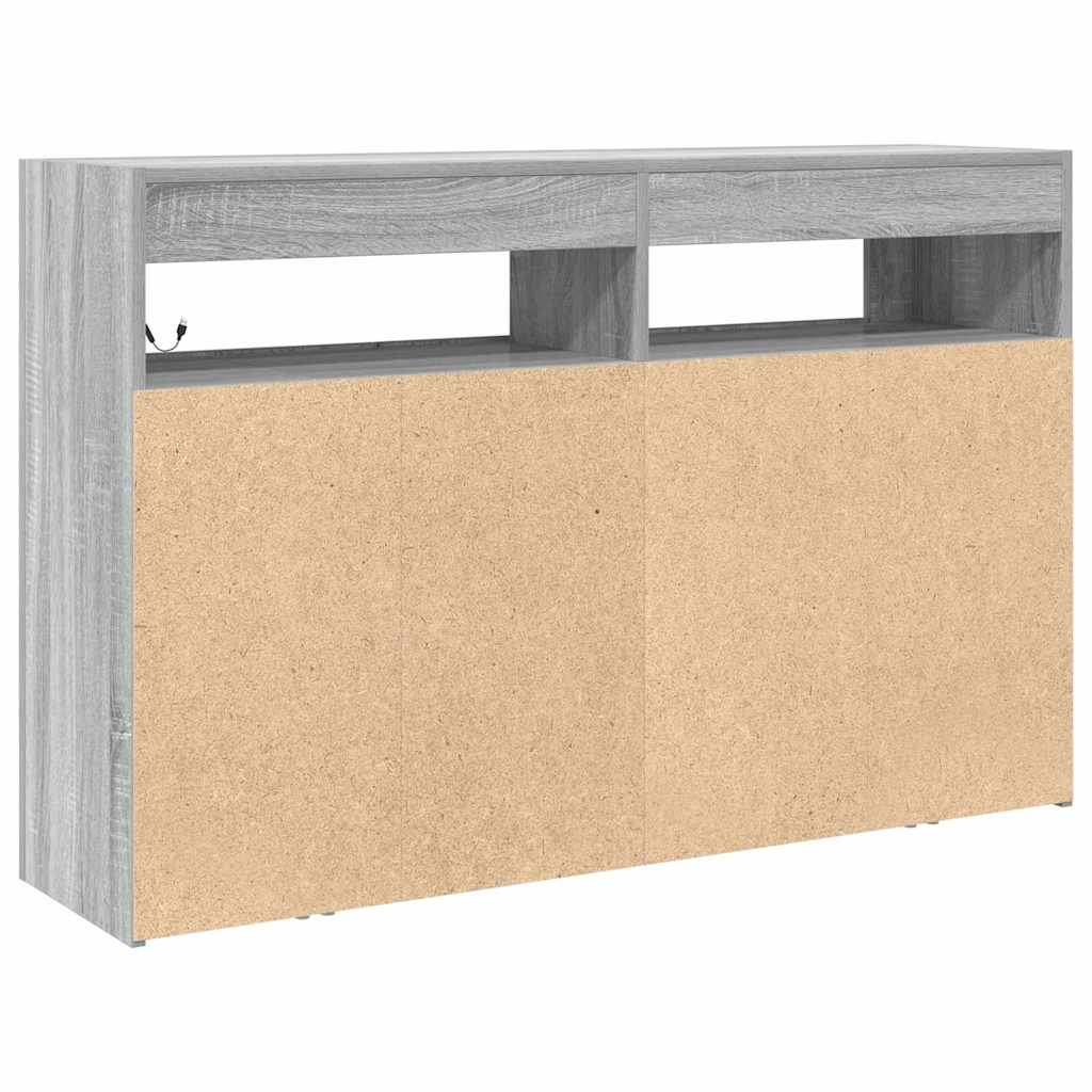Dressoir Grijs Sonoma 116 x 30 x 75 cm Bewerkt hout is nu te koop bij PeponiXL, paradijselijk wonen!