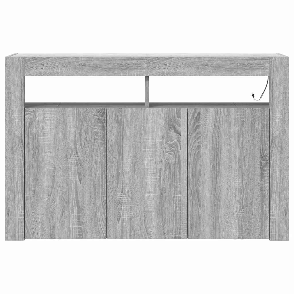 Dressoir Grijs Sonoma 116 x 30 x 75 cm Bewerkt hout is nu te koop bij PeponiXL, paradijselijk wonen!