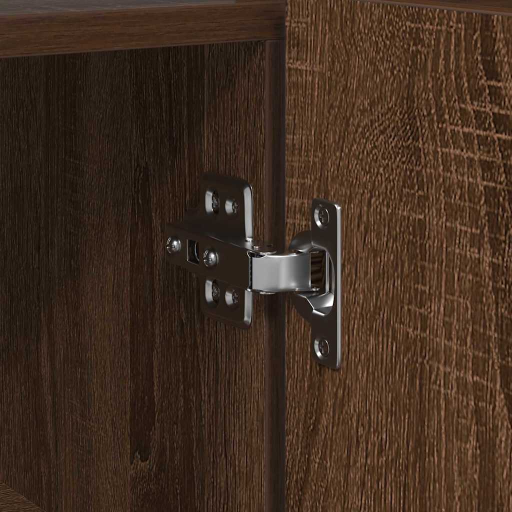 Dressoir Bruin Eiken 116 x 30 x 75 cm Bewerkt hout is nu te koop bij PeponiXL, paradijselijk wonen!