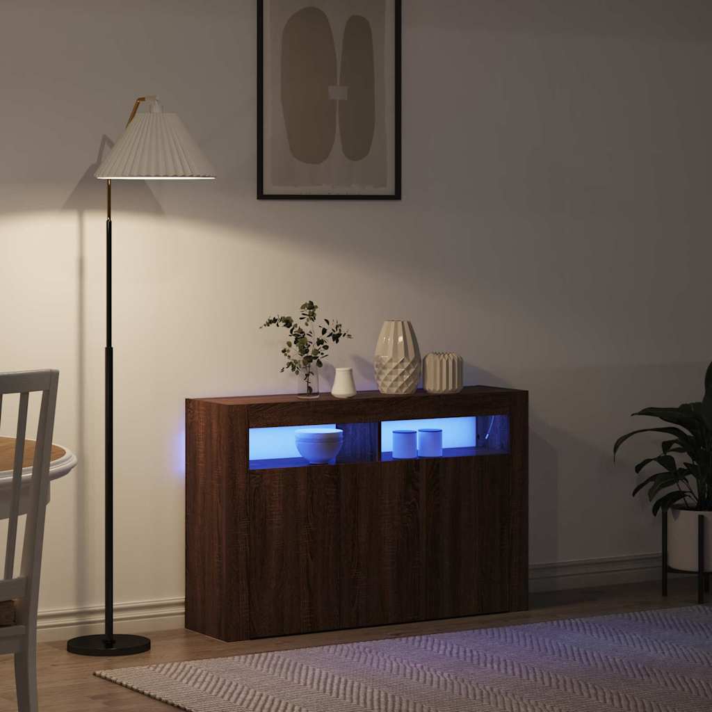 Dressoir Bruin Eiken 116 x 30 x 75 cm Bewerkt hout is nu te koop bij PeponiXL, paradijselijk wonen!