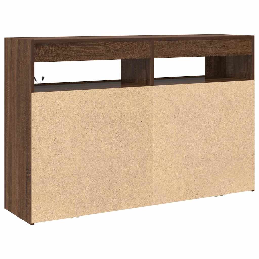 Dressoir Bruin Eiken 116 x 30 x 75 cm Bewerkt hout is nu te koop bij PeponiXL, paradijselijk wonen!