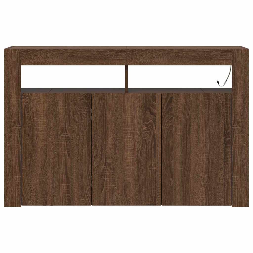 Dressoir Bruin Eiken 116 x 30 x 75 cm Bewerkt hout is nu te koop bij PeponiXL, paradijselijk wonen!