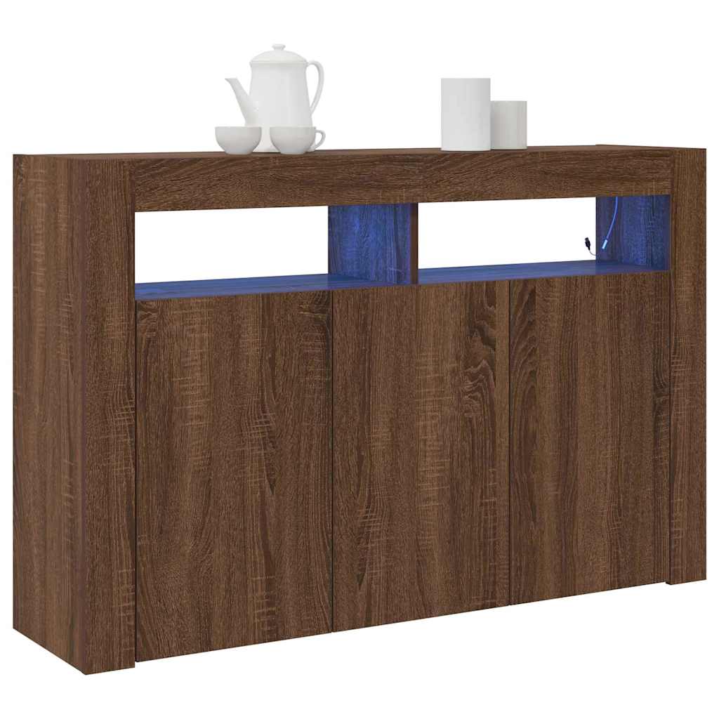 Dressoir Bruin Eiken 116 x 30 x 75 cm Bewerkt hout is nu te koop bij PeponiXL, paradijselijk wonen!