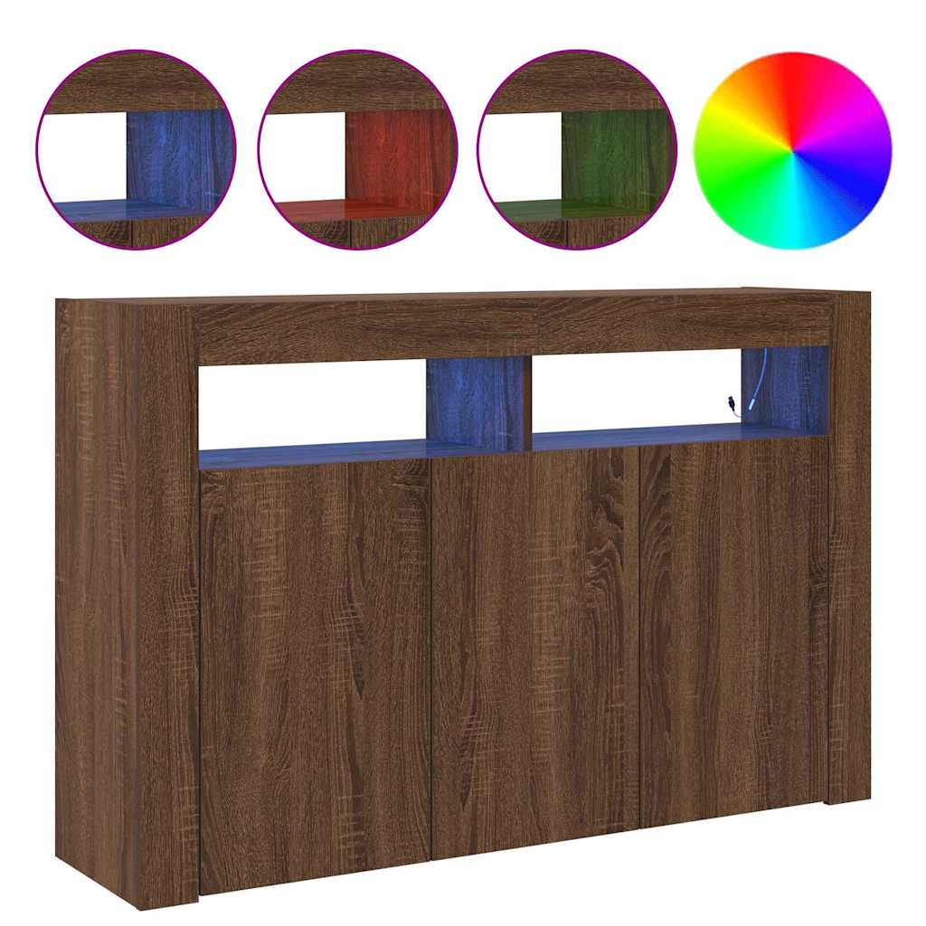 Dressoir Bruin Eiken 116 x 30 x 75 cm Bewerkt hout is nu te koop bij PeponiXL, paradijselijk wonen!