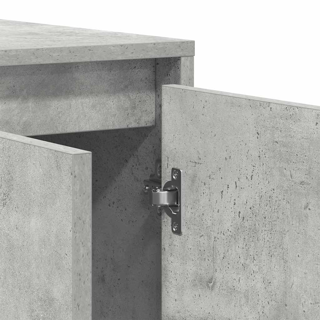 Dressoir Beton Grijs 135 x 41 x 75 cm Bewerkt hout is nu te koop bij PeponiXL, paradijselijk wonen!