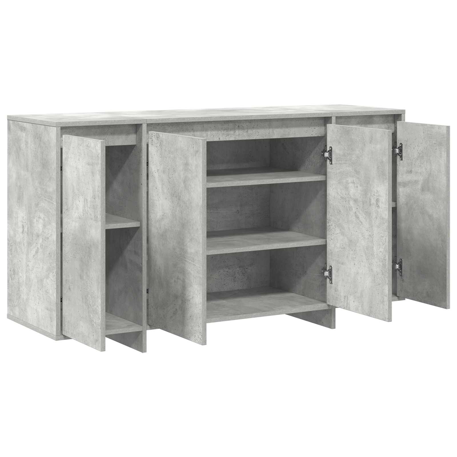 Dressoir Beton Grijs 135 x 41 x 75 cm Bewerkt hout is nu te koop bij PeponiXL, paradijselijk wonen!