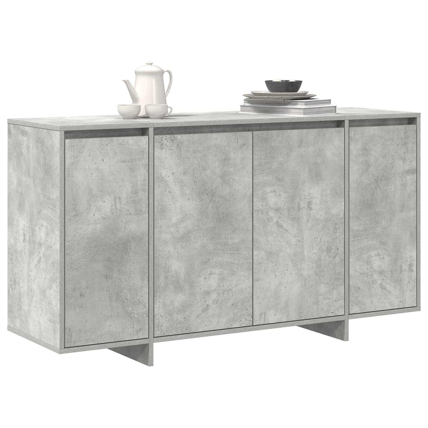 Dressoir Beton Grijs 135 x 41 x 75 cm Bewerkt hout is nu te koop bij PeponiXL, paradijselijk wonen!