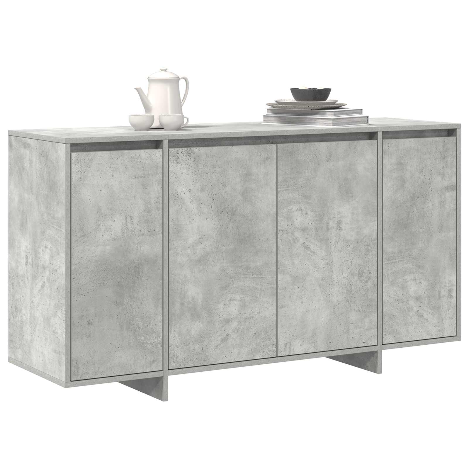 Dressoir Beton Grijs 135 x 41 x 75 cm Bewerkt hout is nu te koop bij PeponiXL, paradijselijk wonen!