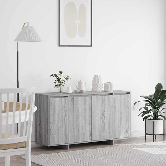 Dressoir Grijs Sonoma 135 x 41 x 75 cm Bewerkt hout is nu te koop bij PeponiXL, paradijselijk wonen!