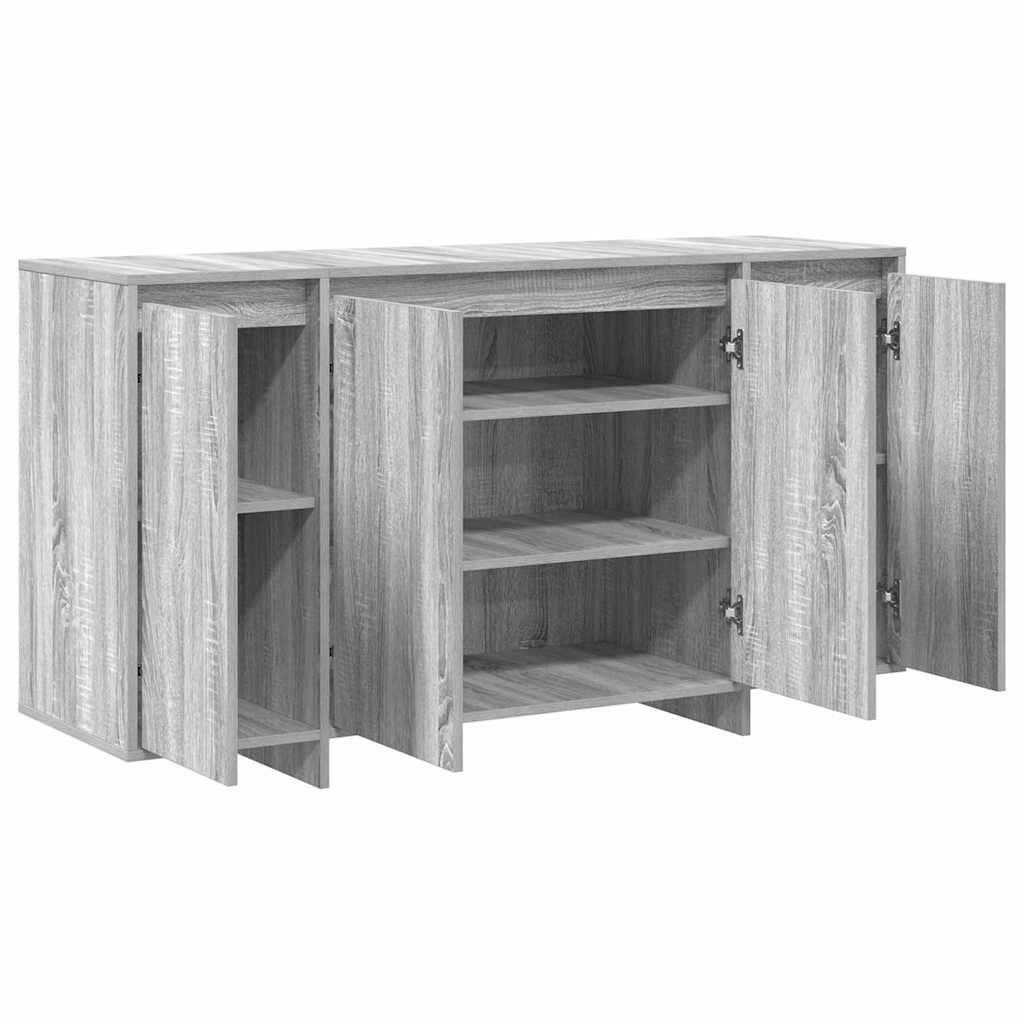 Dressoir Grijs Sonoma 135 x 41 x 75 cm Bewerkt hout is nu te koop bij PeponiXL, paradijselijk wonen!