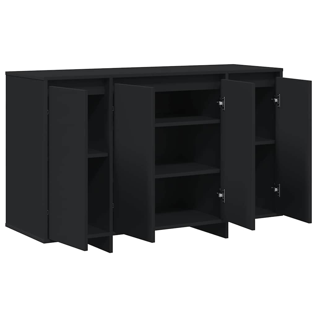 Dressoir Zwart 120 x 41 x 75 cm Bewerkt hout is nu te koop bij PeponiXL, paradijselijk wonen!