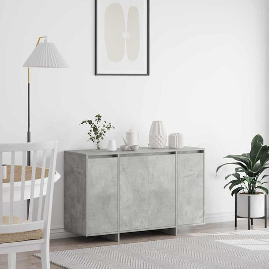 Dressoir Betongrijs 120 x 41 x 75 cm Bewerkt hout is nu te koop bij PeponiXL, paradijselijk wonen!