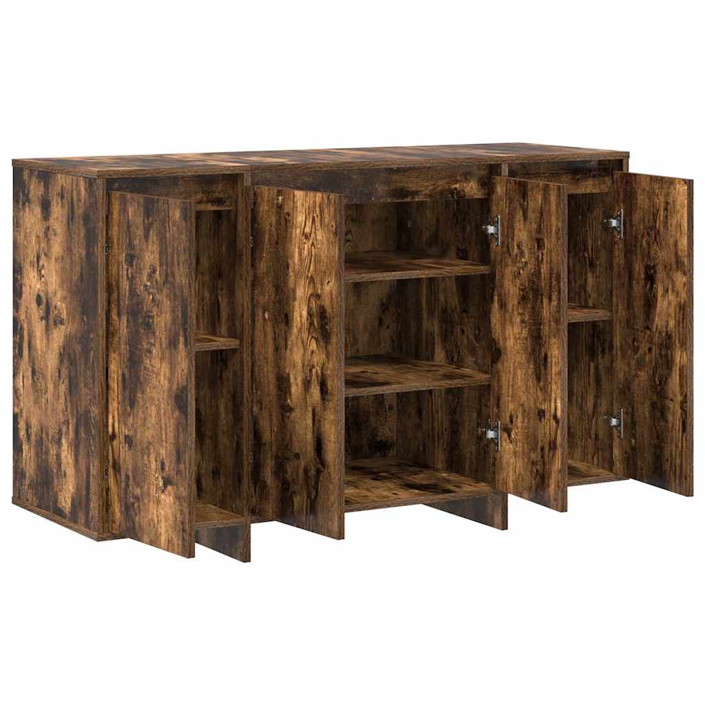 Dressoir Gerookt eiken 120 x 41 x 75 cm Bewerkt hout is nu te koop bij PeponiXL, paradijselijk wonen!