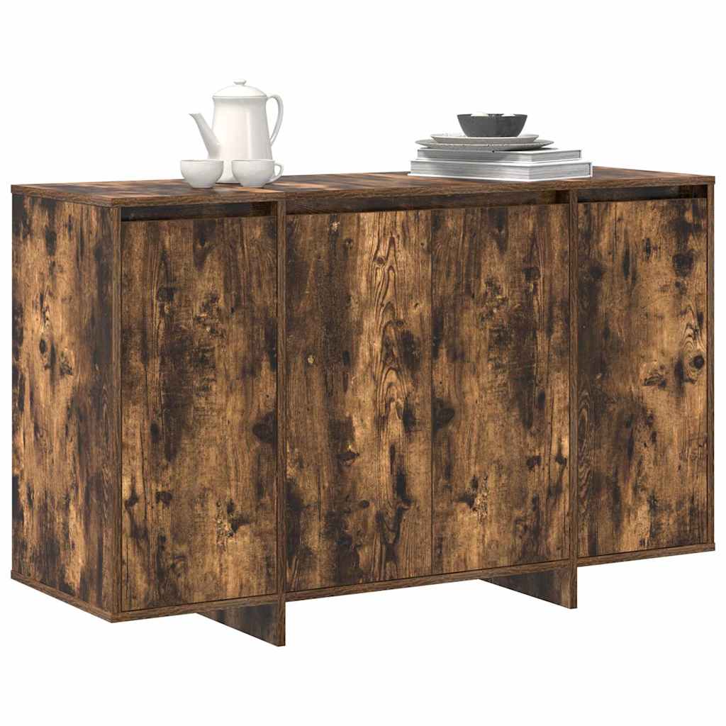 Dressoir Gerookt eiken 120 x 41 x 75 cm Bewerkt hout is nu te koop bij PeponiXL, paradijselijk wonen!